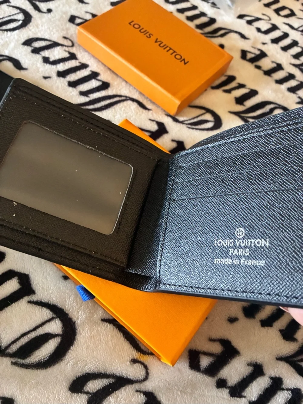 Louis Vuitton Black Embossed Monogram men’s wallet